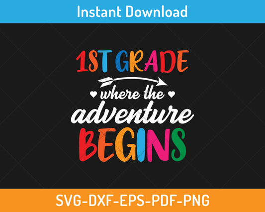 1st grade where the adventure begins svg