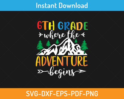 6th grade where the adventure begins svg