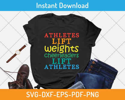 cheerleaders lift athletes t-shirt design svg