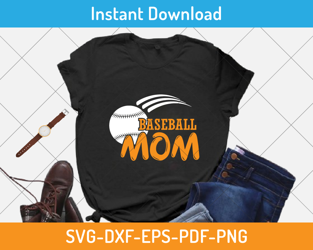 Bold Baseball Mom design SVG