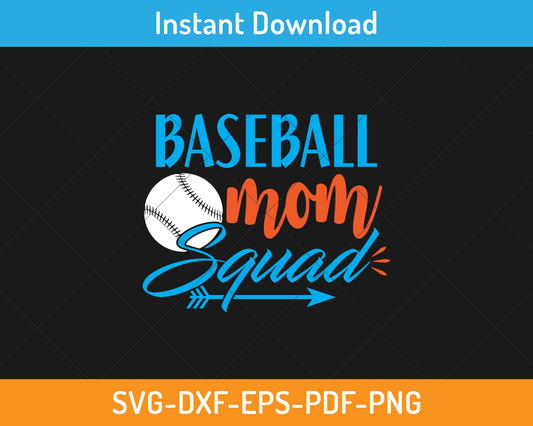 Baseball Mom Squad design SVG