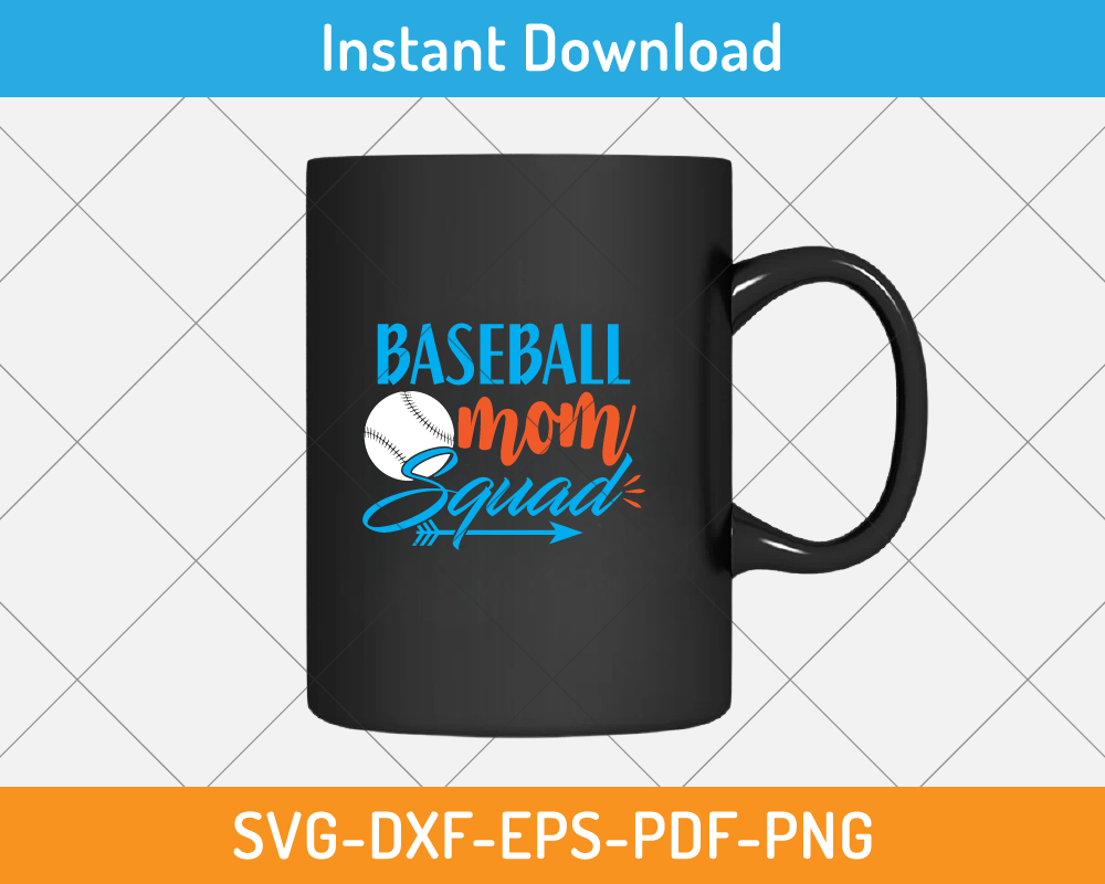 Unique Baseball Mom Squad graphic SVG