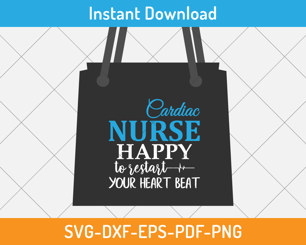 Cardiac nurse happy to restart your heart beat svg