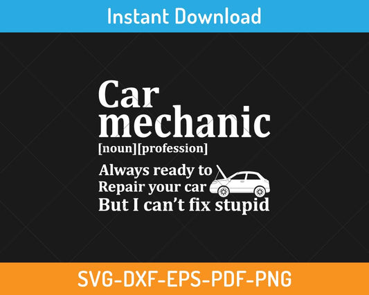 Car mechanic always ready to repair your car svg