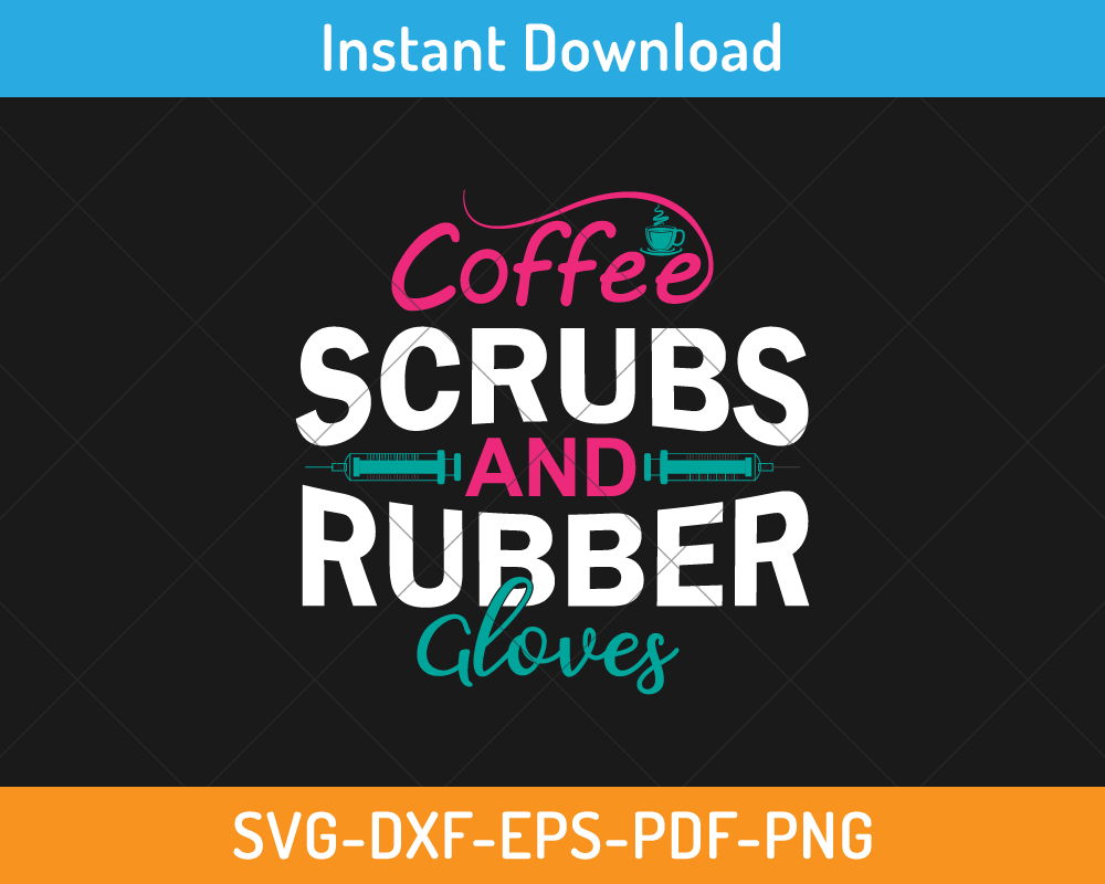 Coffee scrubs and rubber gloves svg