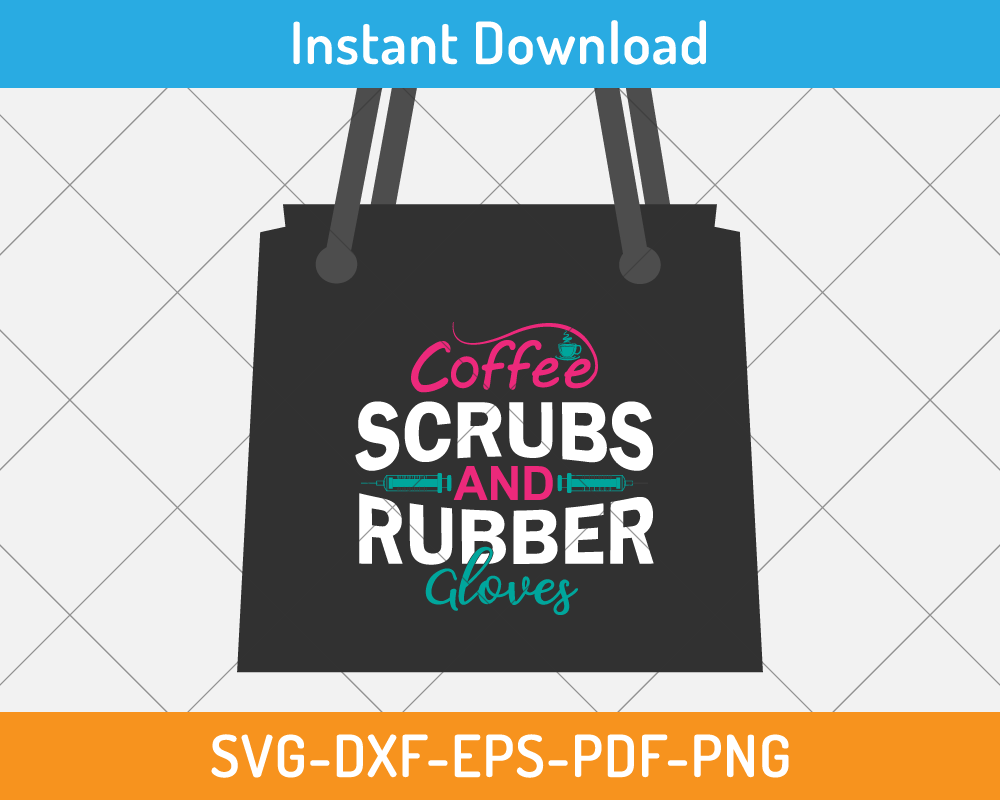 Coffee scrubs and rubber gloves svg