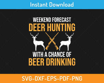 Deer hunting with beer drinking svg