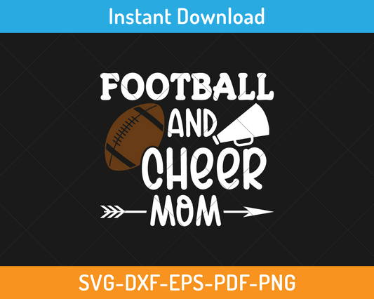 Football and cheer mom svg