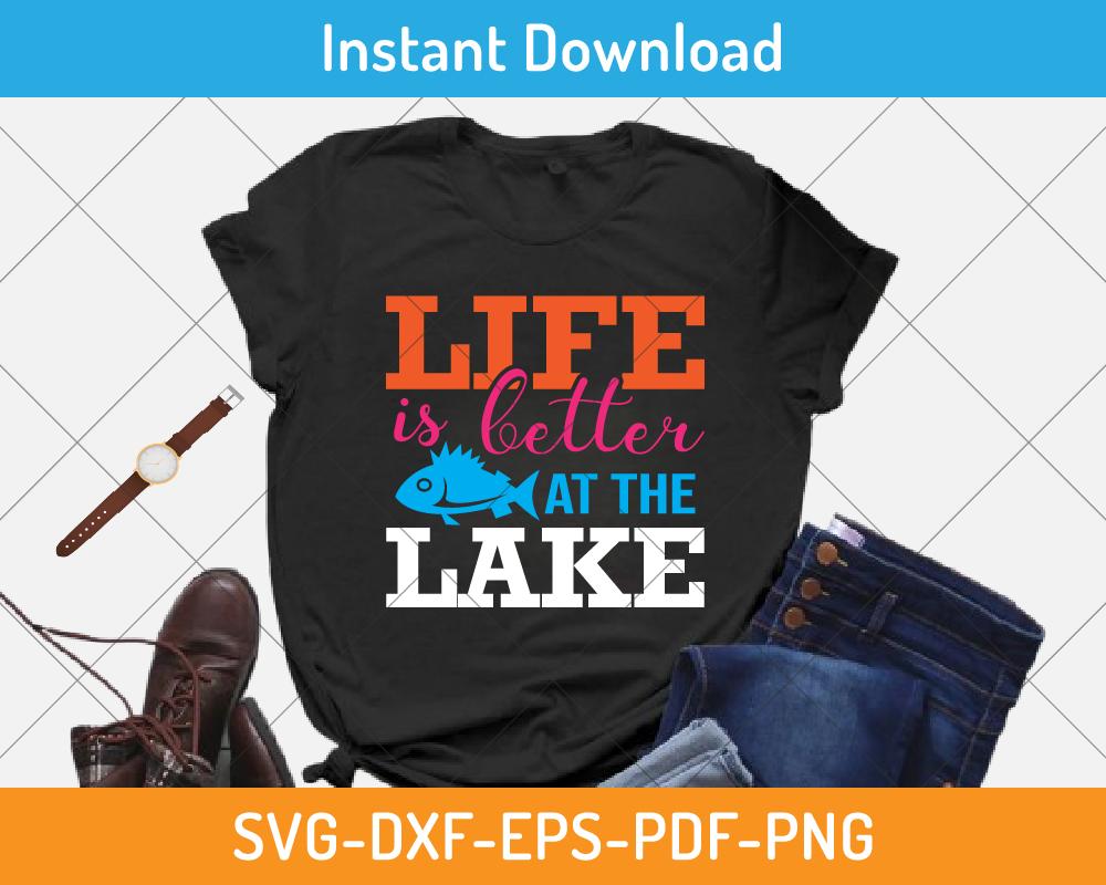 lake fishing quote svg