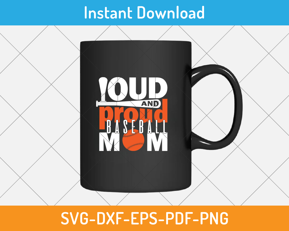 Loud and Proud Baseball Mom SVG art