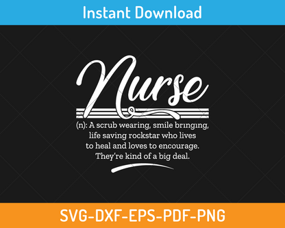 Nurse A scrub wearing, smile bringing svg