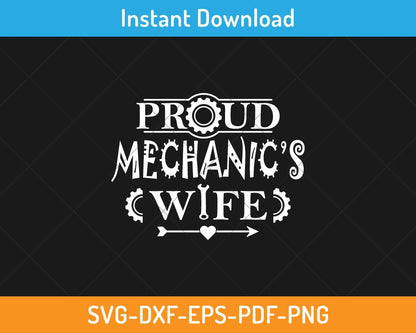 Proud mechanic's wife svg