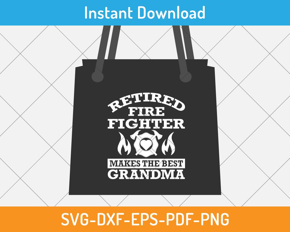 fire fighter grandma craft design svg