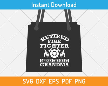 fire fighter grandma craft design svg