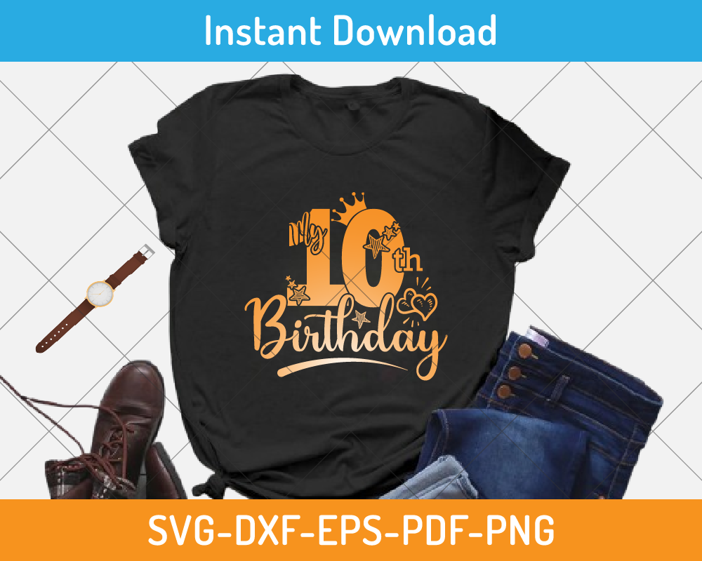 10th birthday svg