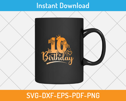 10th birthday svg