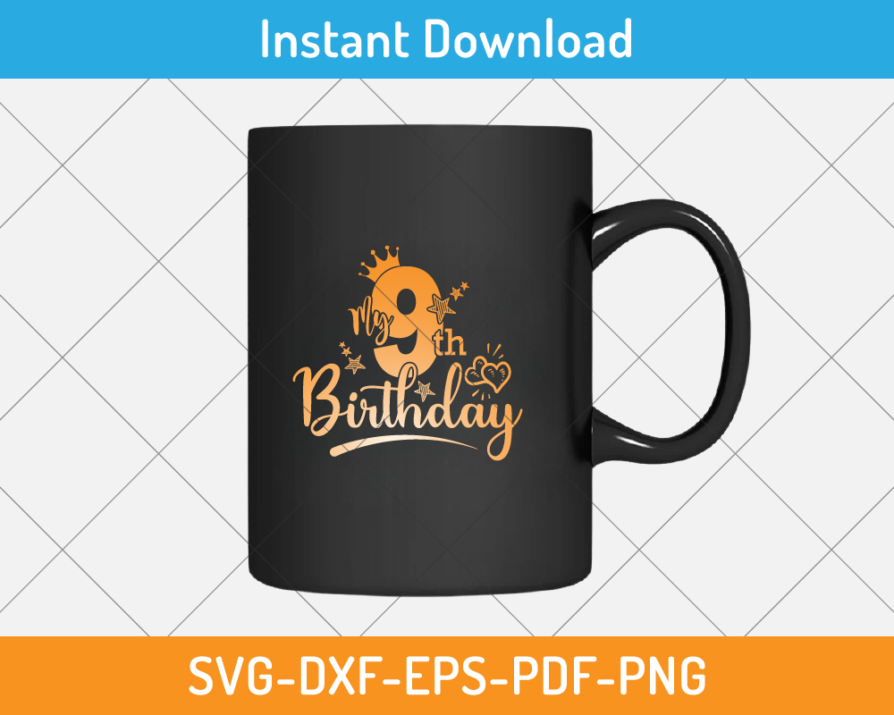 9th birthday svg